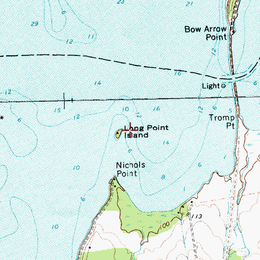 Topographic Map of Long Point Island, VT