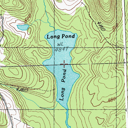Topographic Map of Long Pond, VT