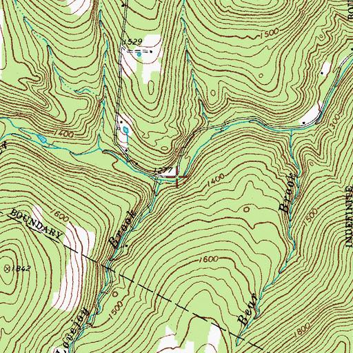 Topographic Map of Lovejoy Brook, VT