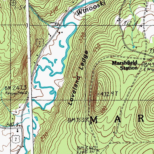 Topographic Map of Loveland Ledge, VT