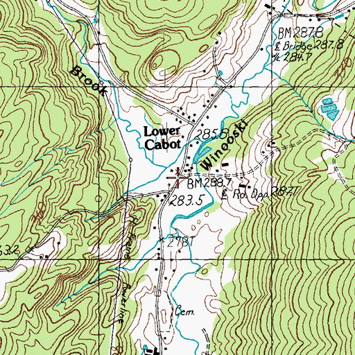 Topographic Map of Lower Cabot, VT