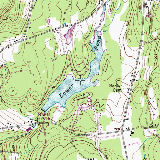 Topographic Map of Lower Pond, VT