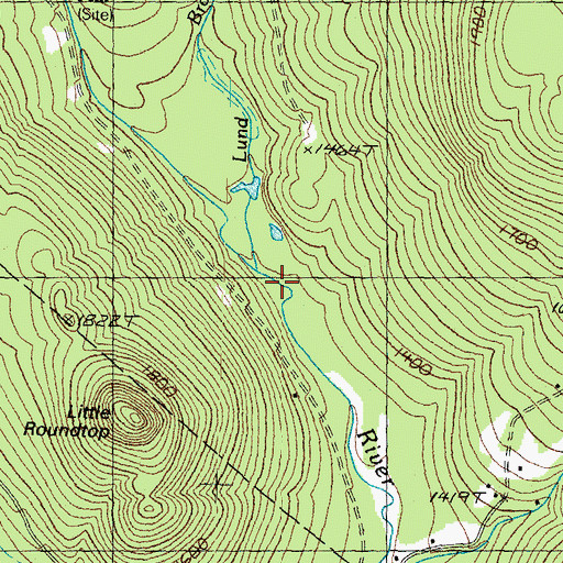 Topographic Map of Lund Brook, VT