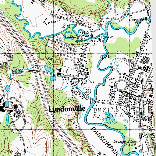 Topographic Map of Lyndon Center, VT