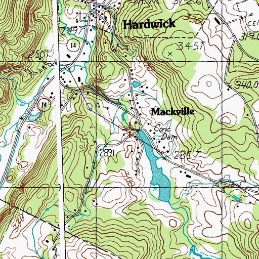 Topographic Map of Mackville, VT