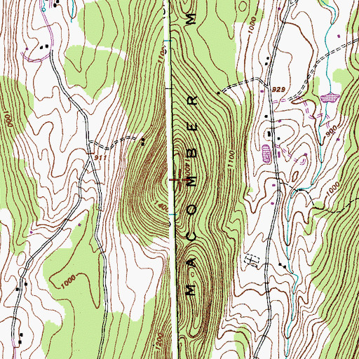Topographic Map of Macomber Mountain, VT