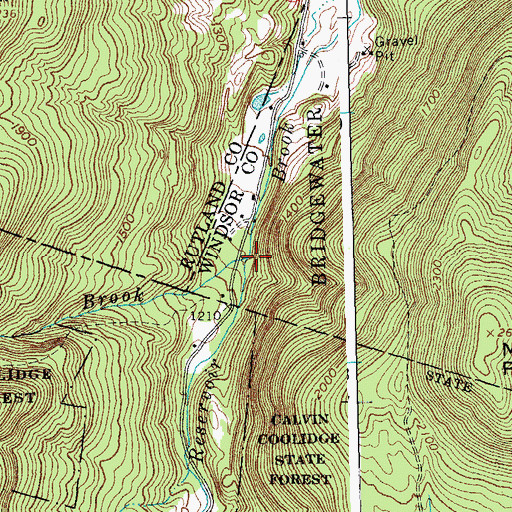Topographic Map of Madden Brook, VT