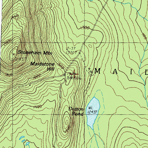 Topographic Map of Maidstone Hill, VT