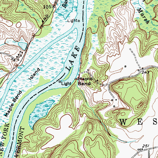 Topographic Map of Maple Bend, VT