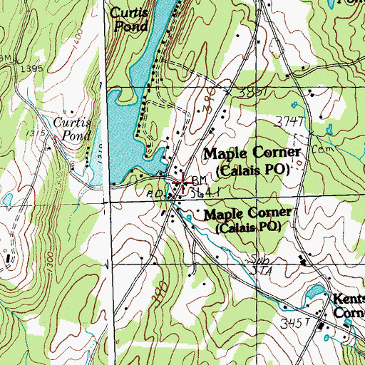 Topographic Map of Maple Corner, VT