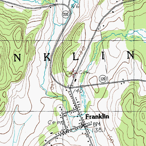 Topographic Map of Maple Grove Cemetery, VT