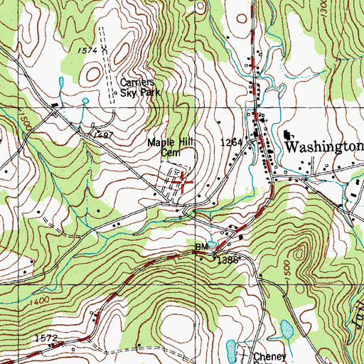 Topographic Map of Maple Hill Cemetery, VT