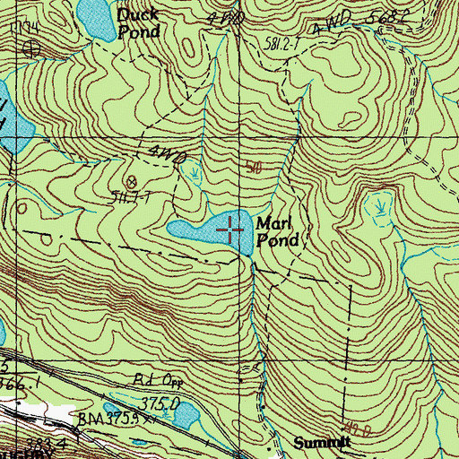Topographic Map of Marl Pond, VT