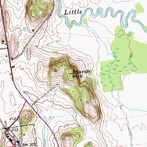 Topographic Map of Marsh Hill, VT