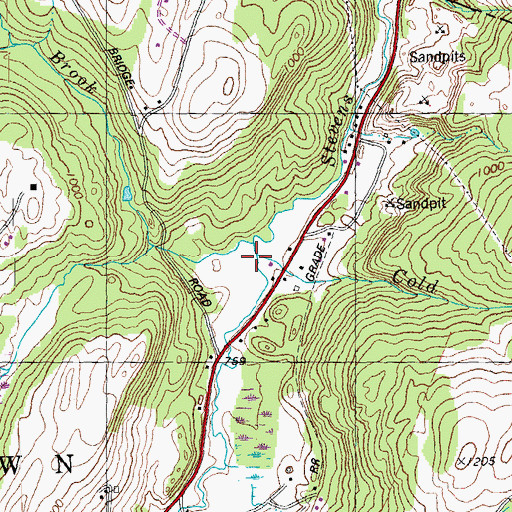 Topographic Map of Martin Brook, VT