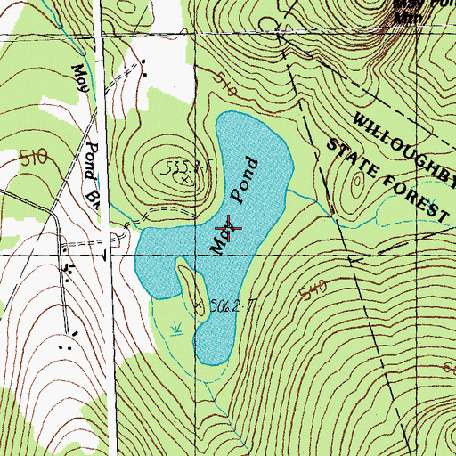Topographic Map of May Pond, VT