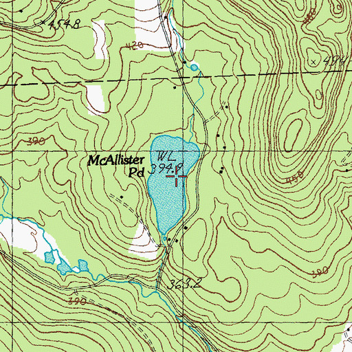 Topographic Map of McAllister Pond, VT