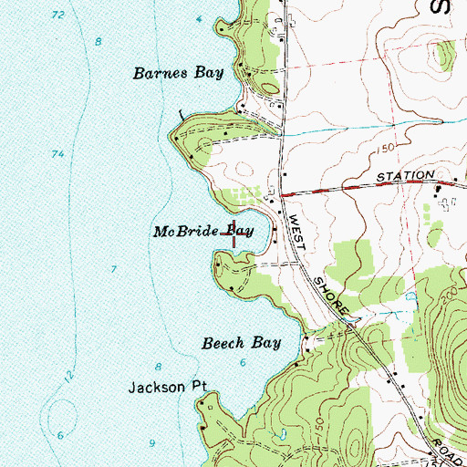 Topographic Map of McBride Bay, VT