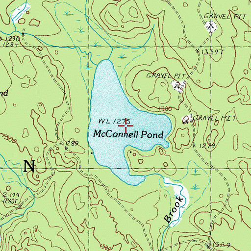 Topographic Map of McConnell Pond, VT