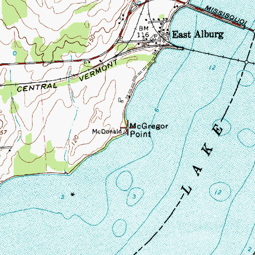 Topographic Map of McGregor Point, VT