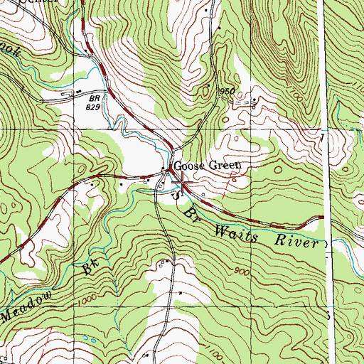 Topographic Map of Meadow Brook, VT