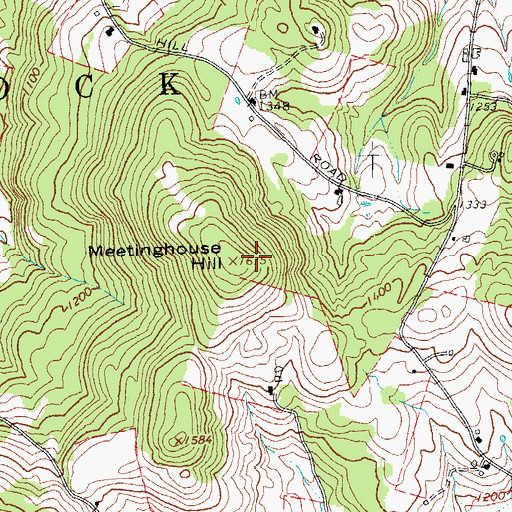 Topographic Map of Meetinghouse Hill, VT