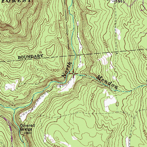 Topographic Map of Mendon Brook, VT