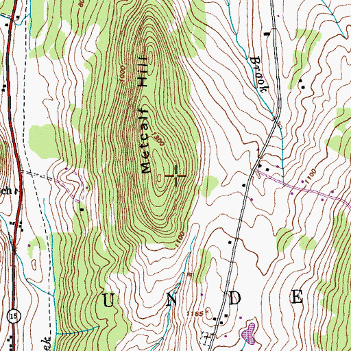 Topographic Map of Metcalf Hill, VT
