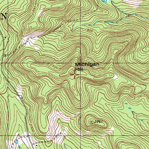 Topographic Map of Michigan Hill, VT