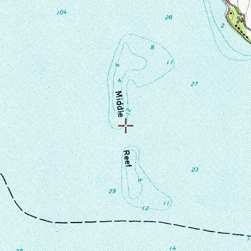 Topographic Map of Middle Reef, VT