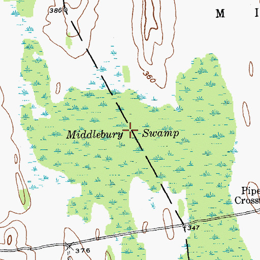 Topographic Map of Middlebury Swamp, VT