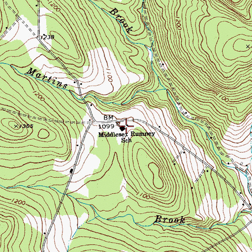 Topographic Map of Rumney Memorial School, VT
