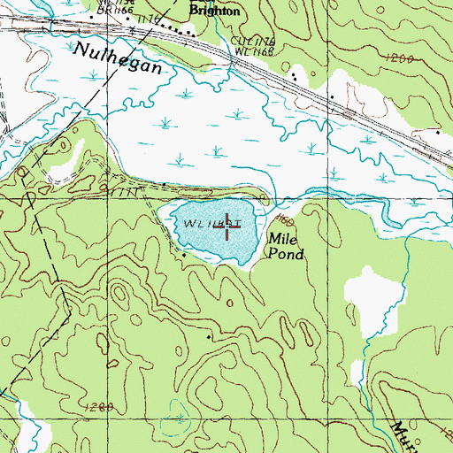 Topographic Map of Mile Pond, VT