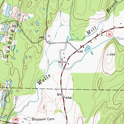 Topographic Map of Mill Brook, VT