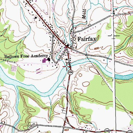 Topographic Map of Mill Brook, VT