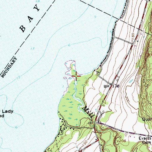 Topographic Map of Mill River, VT