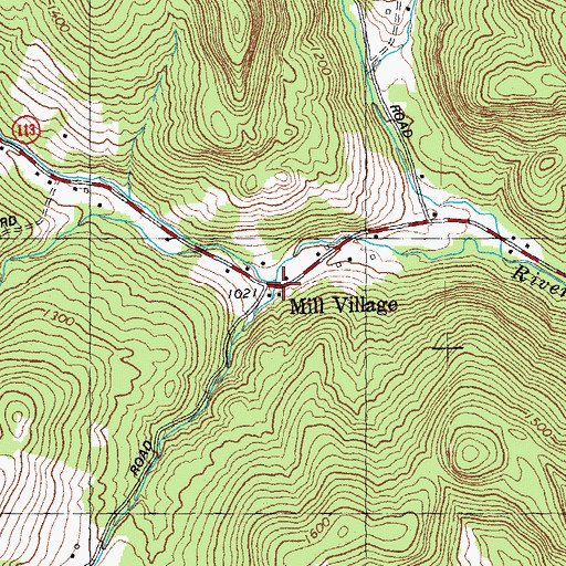 Topographic Map of Mill Village, VT