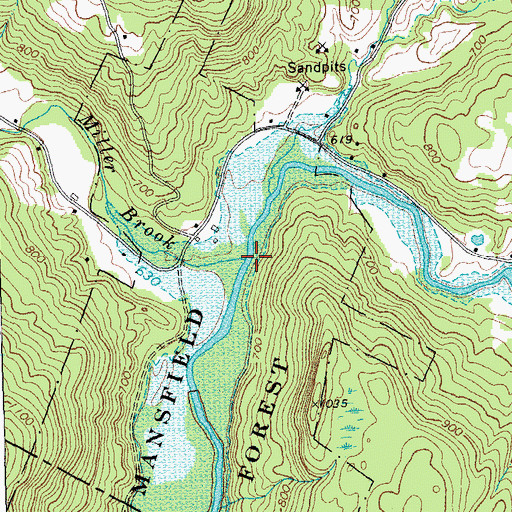 Topographic Map of Miller Brook, VT
