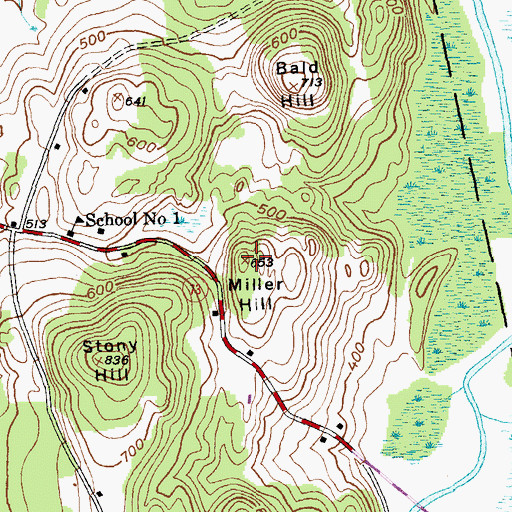 Topographic Map of Miller Hill, VT