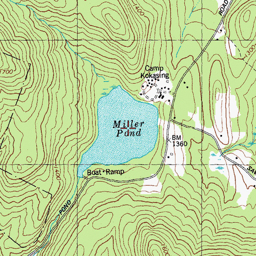 Topographic Map of Miller Pond, VT
