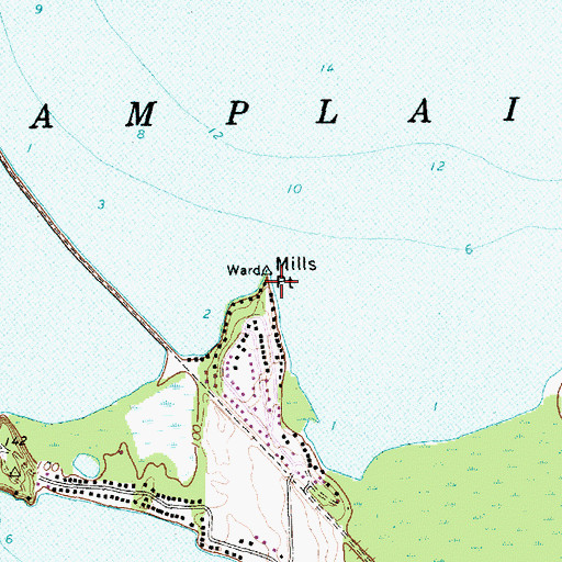 Topographic Map of Mills Point, VT