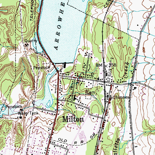 Topographic Map of Milton, VT