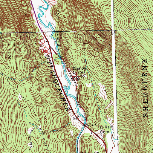 Topographic Map of Mission Chapel, VT