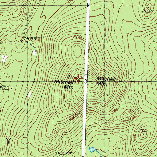 Topographic Map of Mitchell Mountain, VT