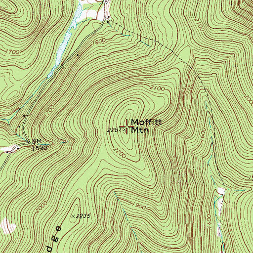Topographic Map of Moffitt Mountain, VT