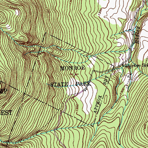 Topographic Map of Monroe State Park, VT
