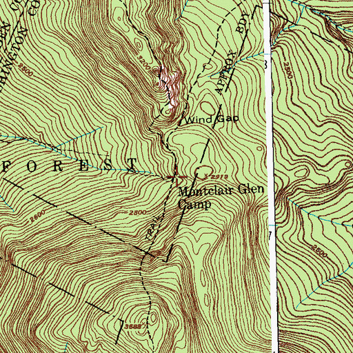 Topographic Map of Montclair Glen Camp, VT