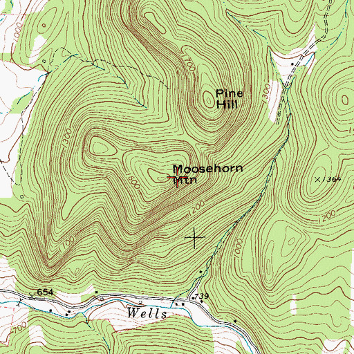 Topographic Map of Moosehorn Mountain, VT