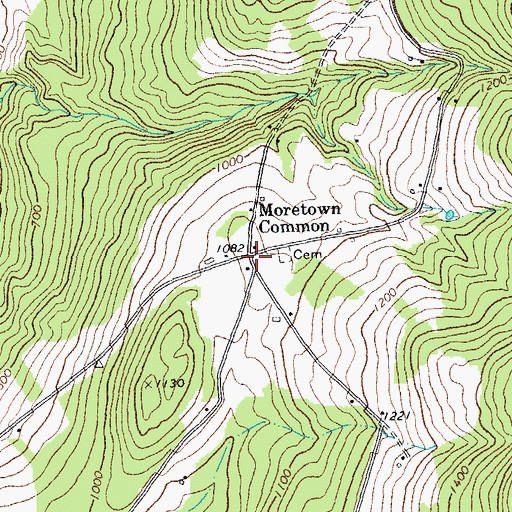 Topographic Map of Moretown Common, VT