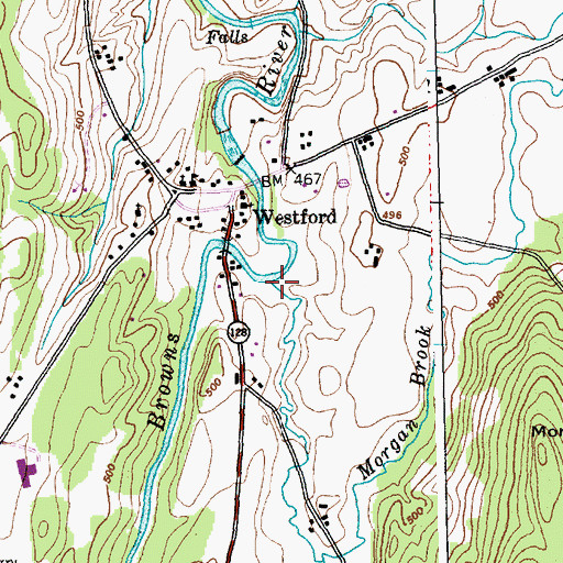 Topographic Map of Morgan Brook, VT
